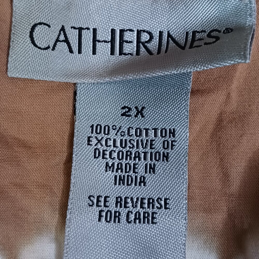 Catherines 100% Cotton Women's size 2X Tunic Blouse - Picture 5 of 9